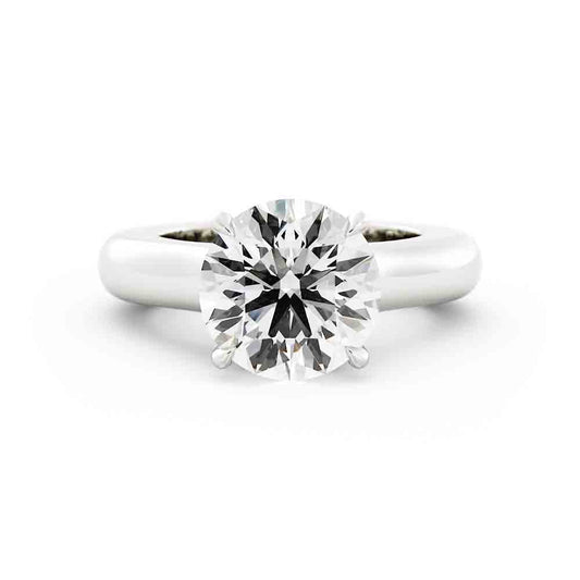 Deep Shank Engagment Ring with a Diamond Gallery to Fit with Large Eternity Ring