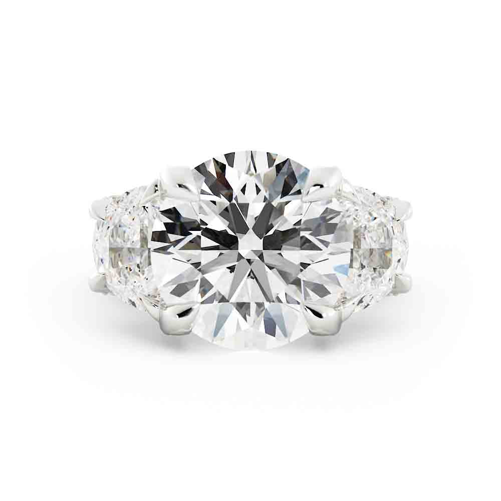 Half Moon 7ct Rd Diamond Pave’ Ring