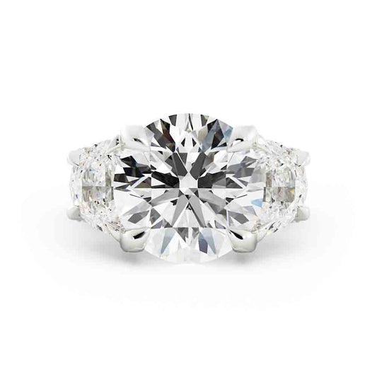 Half Moon 7ct Rd Diamond Pave’ Ring