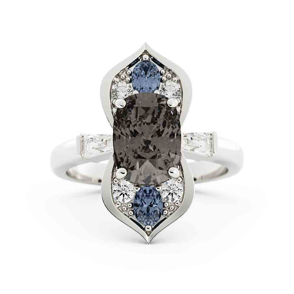 Morganite and Sapphire Ring