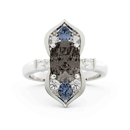 Morganite and Sapphire Ring