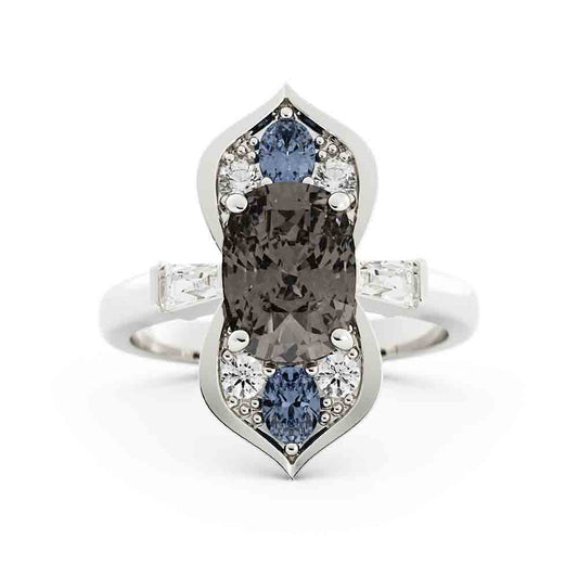 Morganite and Sapphire Ring