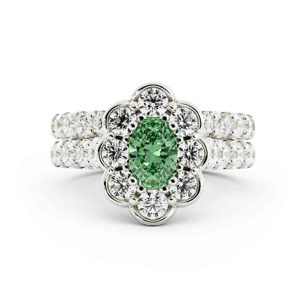 Emerald and Diamond Wedding Set