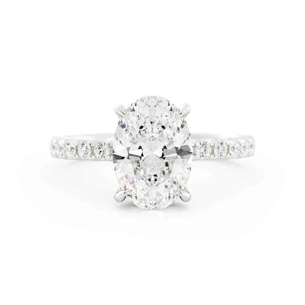 Oval Center with Open Sided Rd Diamonds on Shank