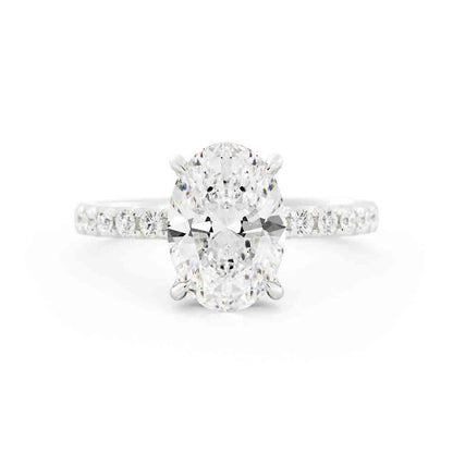 Oval Center with Open Sided Rd Diamonds on Shank