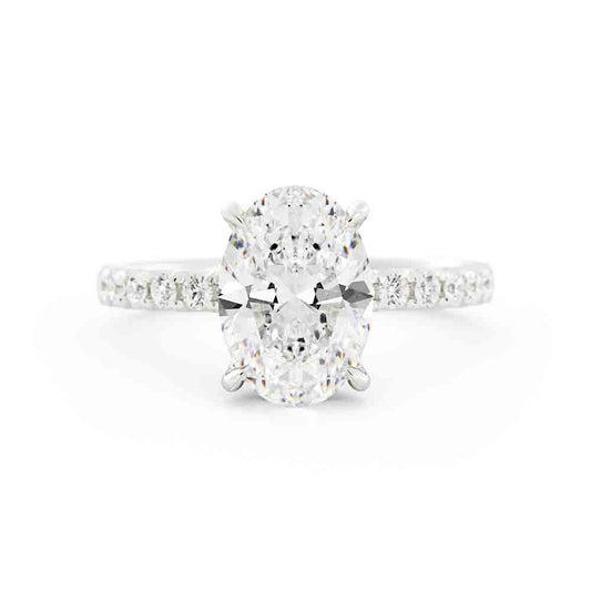 Oval Center with Open Sided Rd Diamonds on Shank