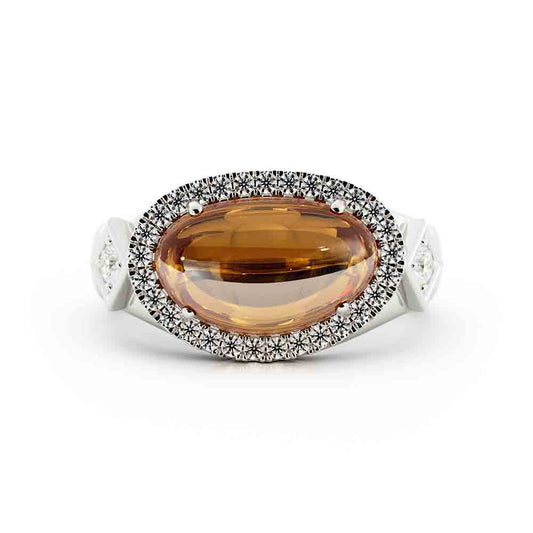 Ladies Elk Tooth and Diamond Ring