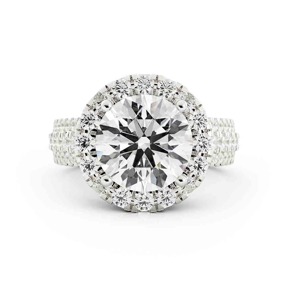 Large Round Diamond Halo Ring