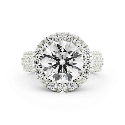 Large Round Diamond Halo Ring
