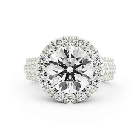 Large Round Diamond Halo Ring