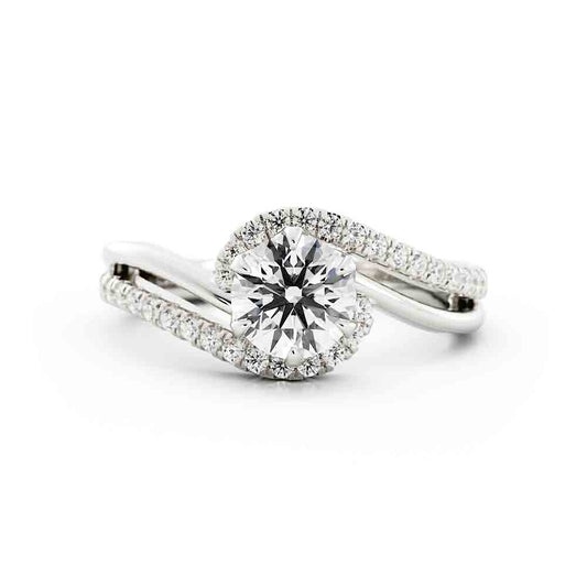 Bypass Diamond Engagment Ring
