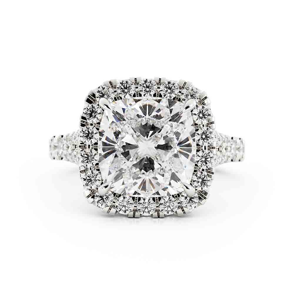 Cushion Center Diamond Halo Ring