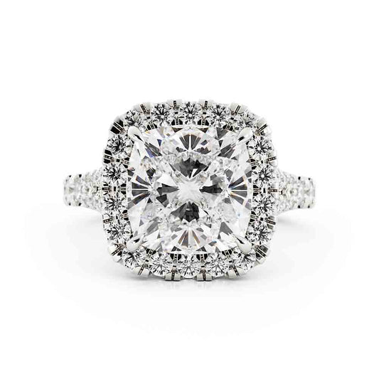 Cushion Center Diamond Halo Ring