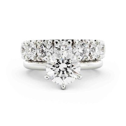 Round Solitaire with Diamond Band