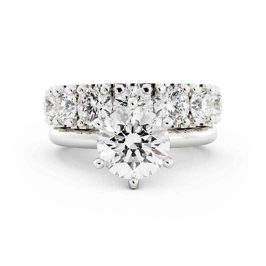 Round Solitaire with Diamond Band