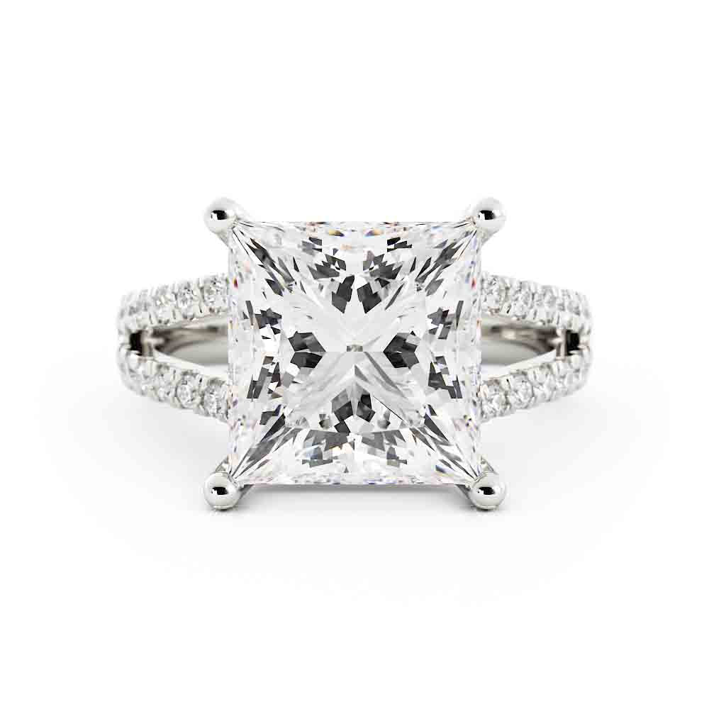 6ct Princess Center Split Shank Ring