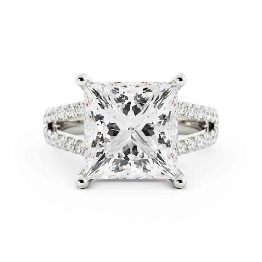 6ct Princess Center Split Shank Ring