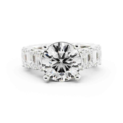 Round Center with Side Emerald Cut