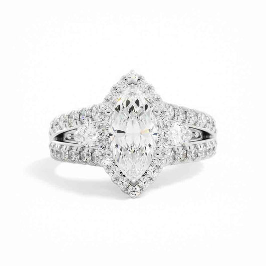 Marquise, Pear Shaped, and Round Diamond Ring