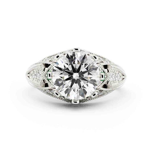Vintage Round Laboratory-Grown Diamond Ring