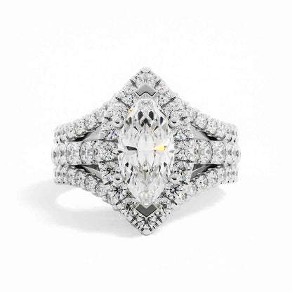 Three Row Split Diamond Ring