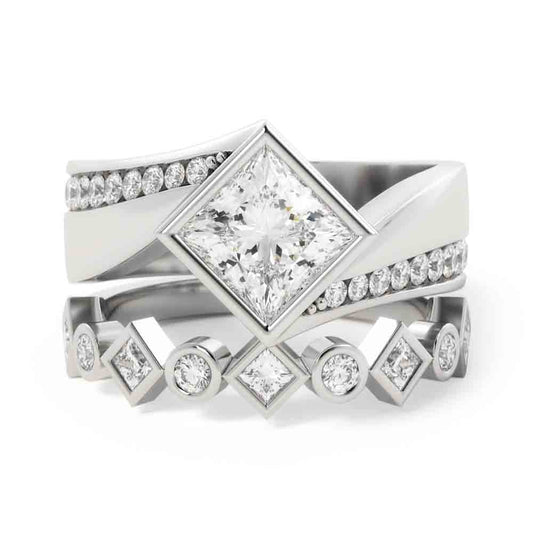Princess and Round Diamond Set