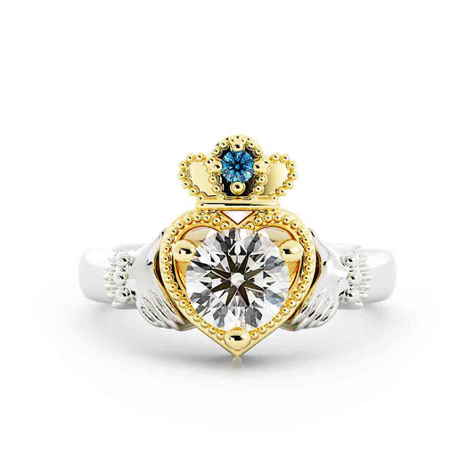 Custom Claddagh Ring With Birthstone
