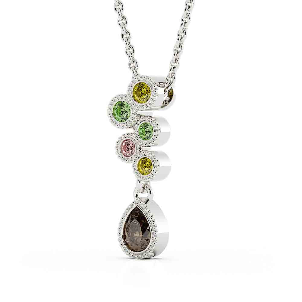 0803 – Colored dia bezel pendant