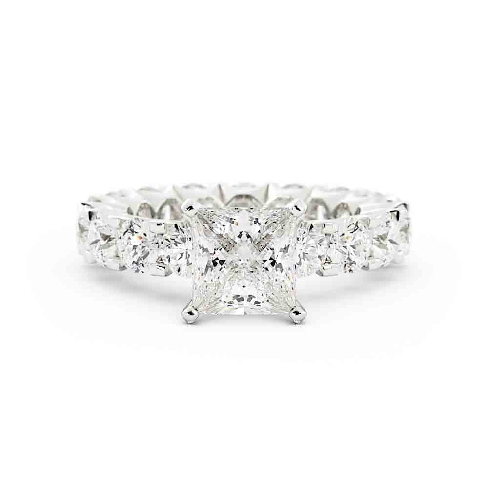 Eternity Diamond Ring With Princess Center