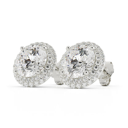 1062 - Pave' natural diamond earrings 14k w/g