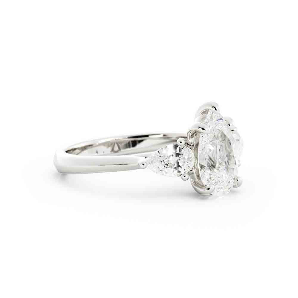 3 Stone Pear Shape Diamond Ring