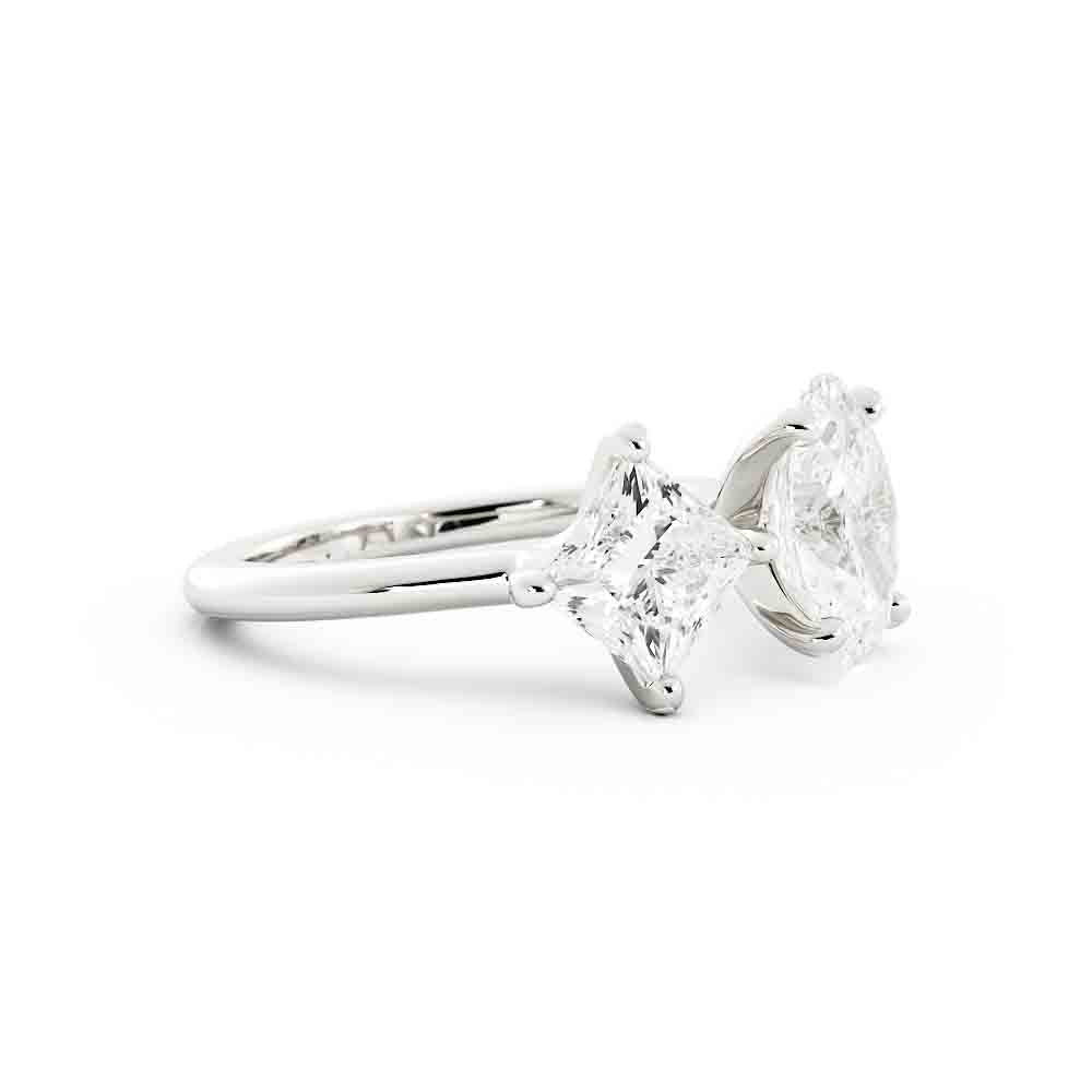 Princess And Oval Diamond Tension Ring