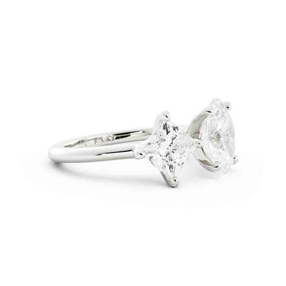 Princess And Oval Diamond Tension Ring