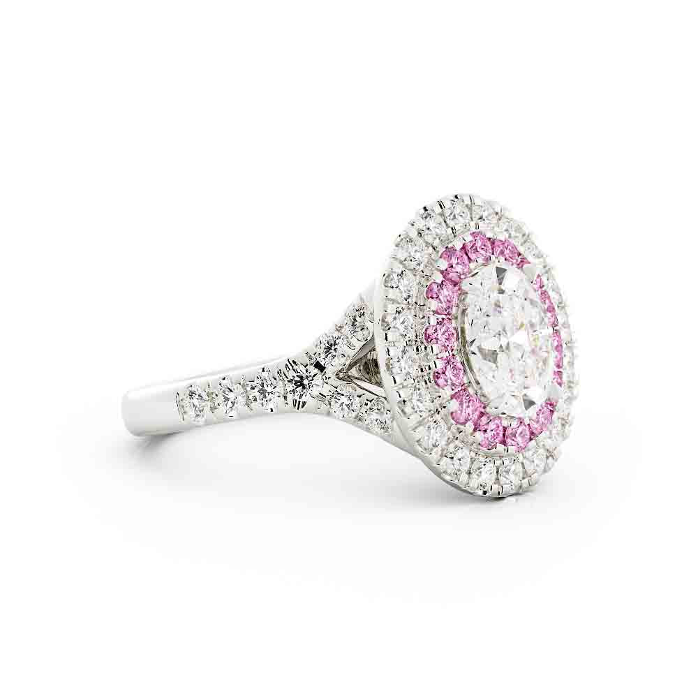 Pink Diamond Accent Engagement Ring