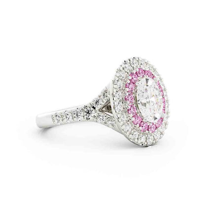 Pink Diamond Accent Engagement Ring