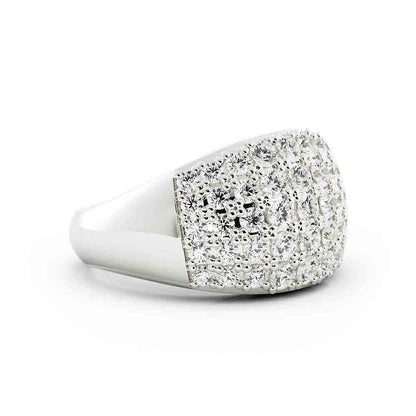 5 Row Graduated Diamond Wide Band