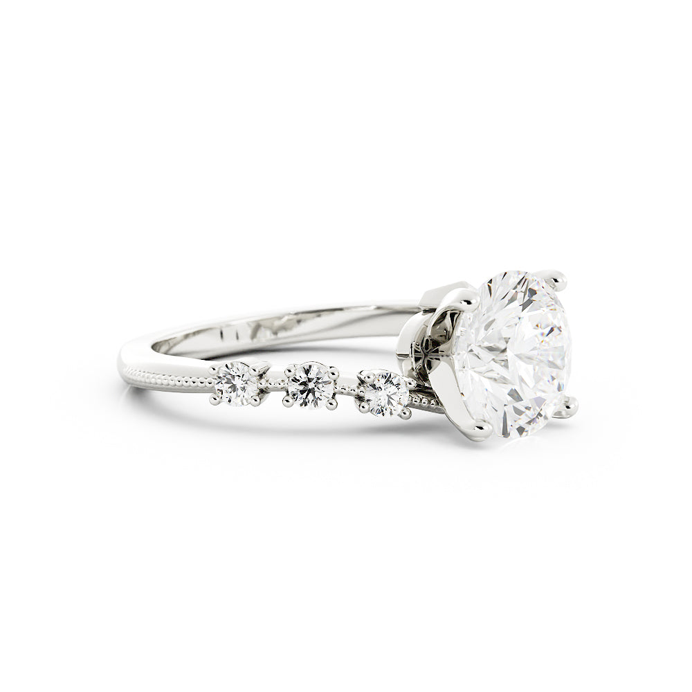 Bypass Diamond Accented Engagement Ring