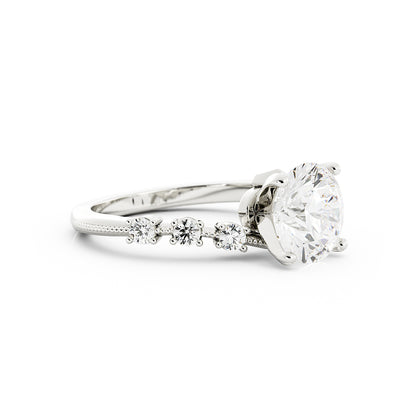 Bypass Diamond Accented Engagement Ring