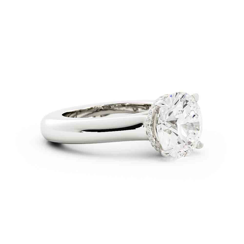 Deep Shank Engagment Ring with a Diamond Gallery to Fit with Large Eternity Ring