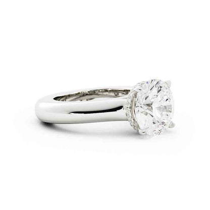 Deep Shank Engagment Ring with a Diamond Gallery to Fit with Large Eternity Ring