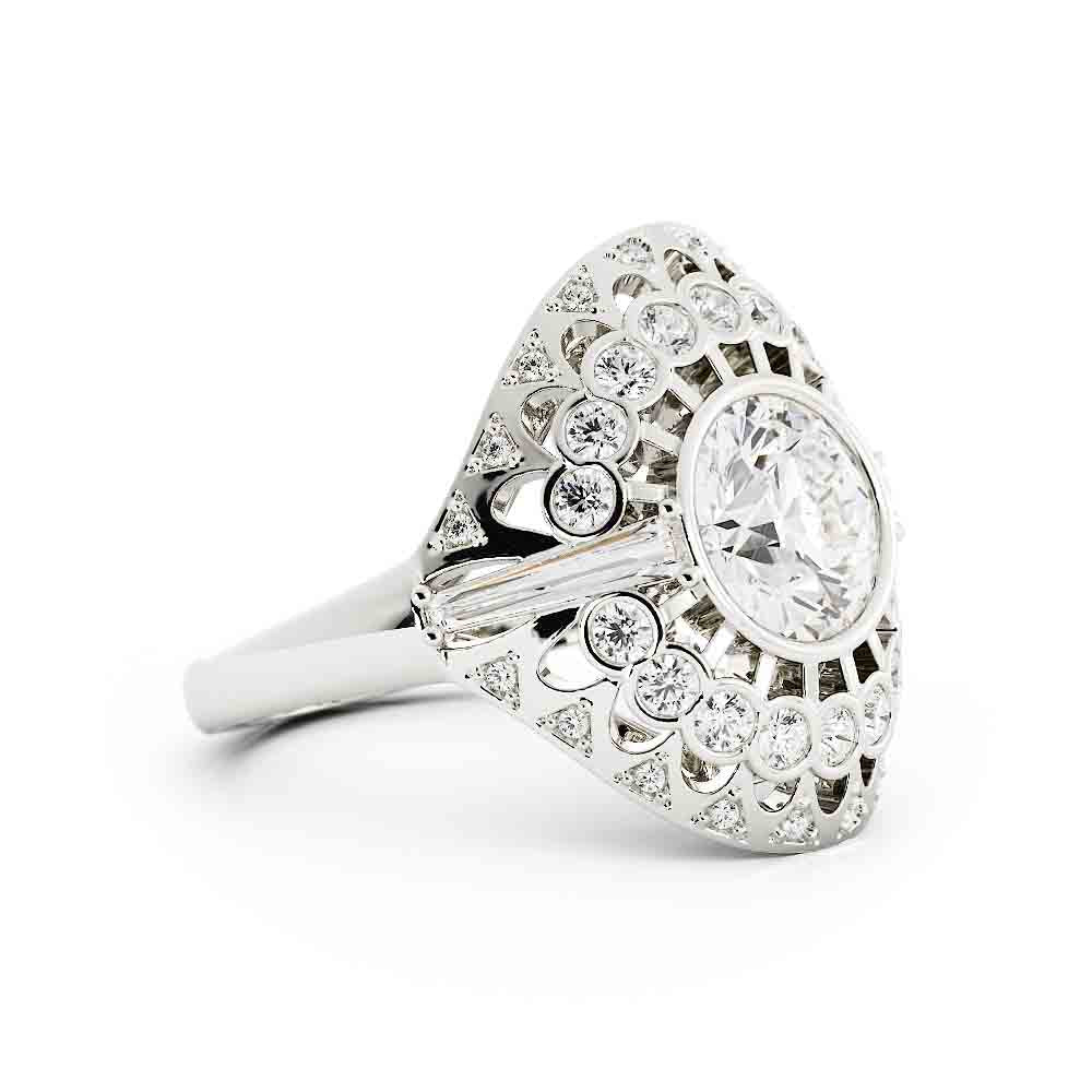 Vintage Designed Ring with Bag Sides