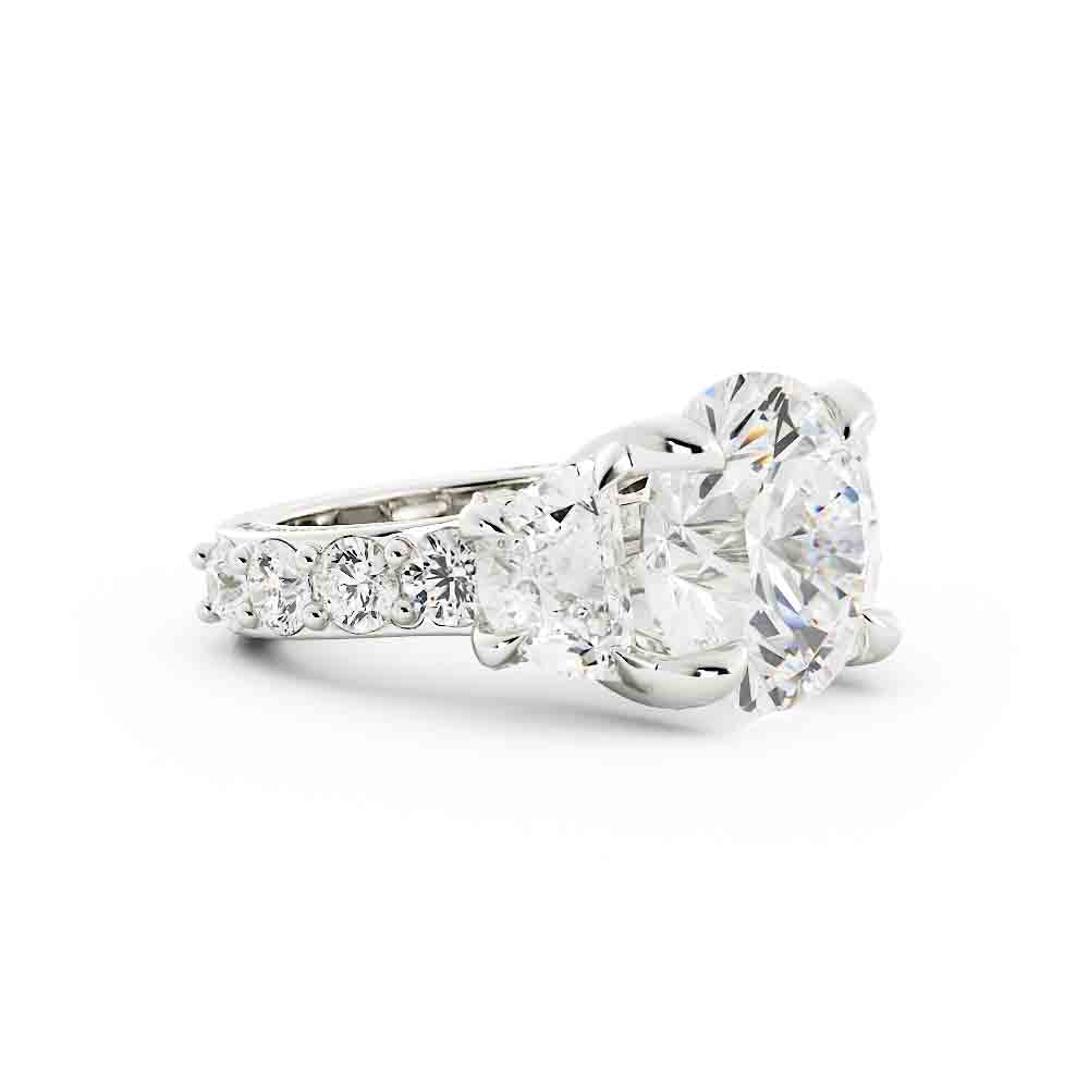 Half Moon 7ct Rd Diamond Pave’ Ring
