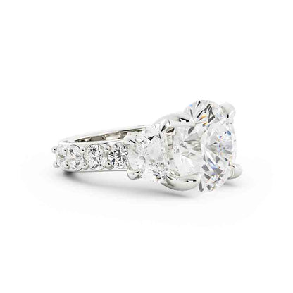 Half Moon 7ct Rd Diamond Pave’ Ring