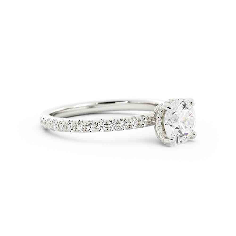 Round Diamond Split Prong Engagment Ring