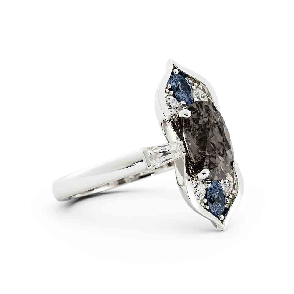 Morganite and Sapphire Ring