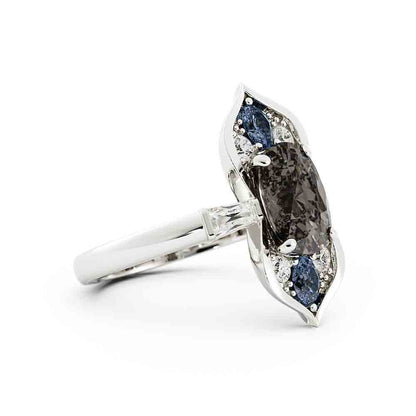 Morganite and Sapphire Ring