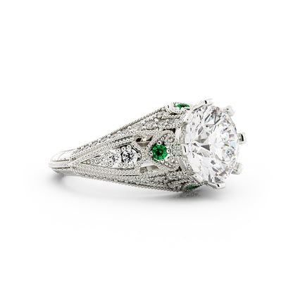 Vintage Round Laboratory-Grown Diamond Ring