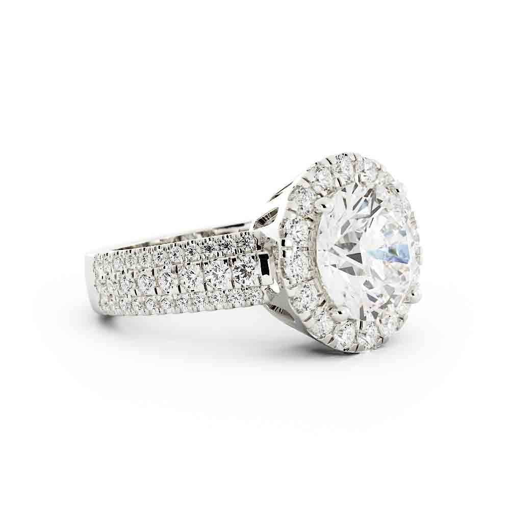 Large Round Diamond Halo Ring