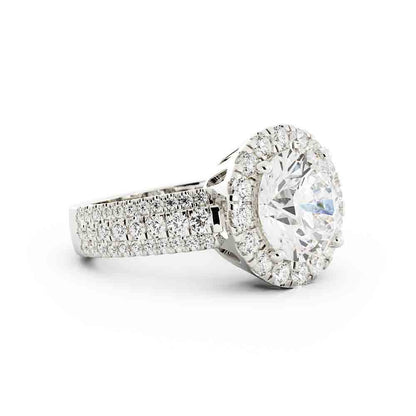 Large Round Diamond Halo Ring
