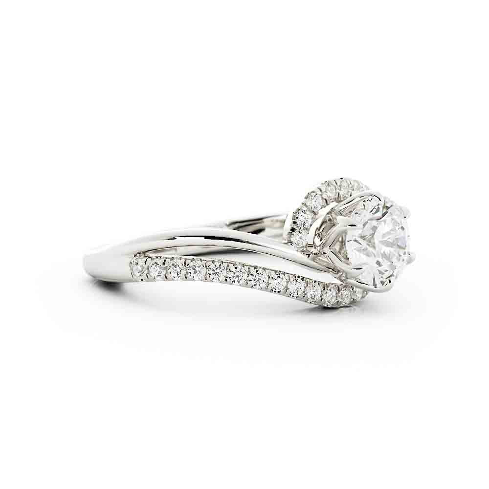 Bypass Diamond Engagment Ring